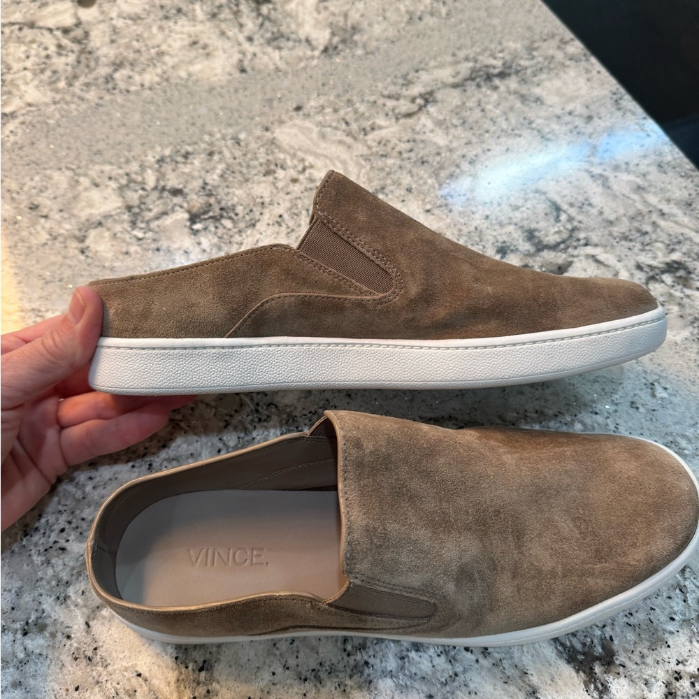 Vince taupe Suede Slip-On Loafers/ Sneakers